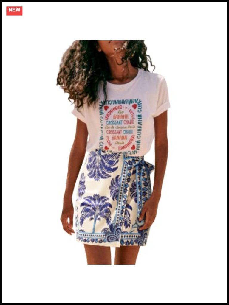 Boho Floral Tie Side Wrap Mini Skirt High Waist A-Line Beach Vacation